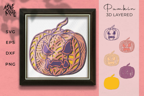 3D Layered Halloween Pumpkin Zectangle