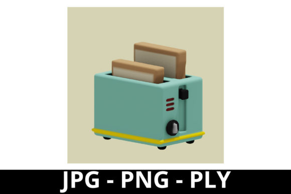 3d Rendering Toaster with Bread: Elevating Kitchen Visuals for Modern Design Projects