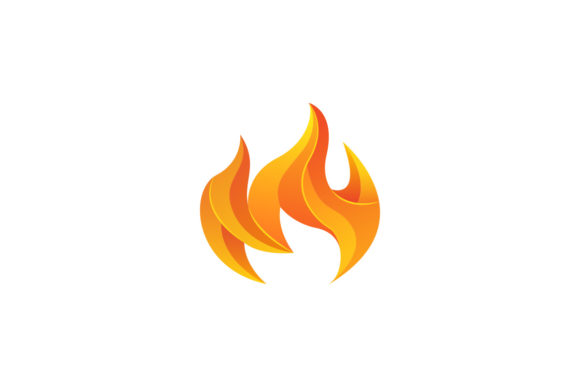 Design of Fire Illustration Logo with 3d