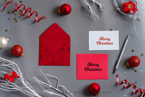 Elevate Your Holiday Branding with the New Year Card Red Paper Mockup