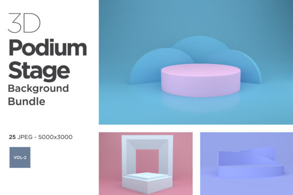 Elevating Visual Presentations with Podium Stage Design Set Vol-1