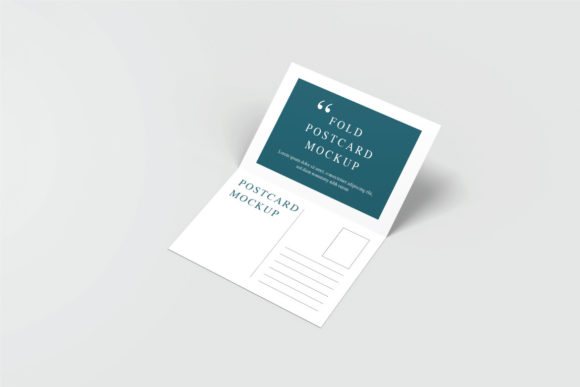 Fold Postcard Mockup Template for Realistic 3D Displays