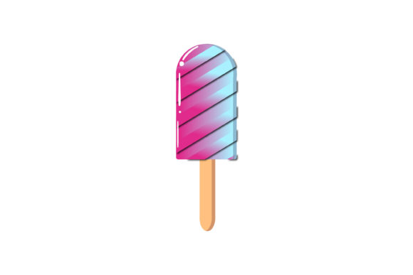 Food Icon Gradation Ice Cream Pink 3D